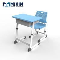 Tables et chaises en plastique pour les élèves, chaise de bureau réglable en hauteur avec boîte à livres, tables individuelles pour une utilisation en classe