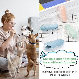 Custom 360 Degrees <b>Dog</b> <b>Tooth</b> <b>Brushing</b> Kit Cat Toothbrush Food Grade Silicone <b>Dog</b> Finger Toothbrush for <b>Dog</b> <b>Teeth</b> Cleaning - Product Image 6