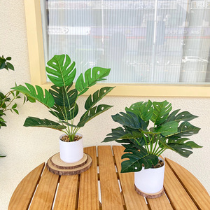 Plantes artificielles Monstera Fuyuji, petites plantes en pot, décoration intérieure, arrangement de table, verdure, ornement de bureau à domicile - Product Image 3
