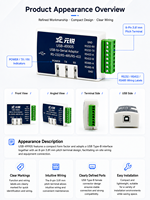 Module USB 1CH non isolé vers RS485/RS232/RS422, contrôle automatique du flux de données, compatible USB 1.1/2.0