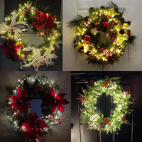 Guirlande lumineuse LED de Noël à piles, effet pétard, blanc chaud, étanche, avec télécommande pour sapin de Noël, guirlande, fenêtre, décoration de fête