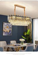 Lustre rond en cristal K9 de 40-115 cm, luminaire suspendu moderne de luxe avec chaîne réglable pour salon salle à manger