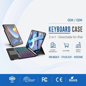 Étui protecteur de clavier sans fil pour <span class=keywords><strong>iPad</strong></span> 10.2/10.5, design <span class=keywords><strong>rotatif</strong></span> à 360 degrés, rétroéclairage coloré, pavé tactile, couleur personnalisée, confortable - Product Image 1