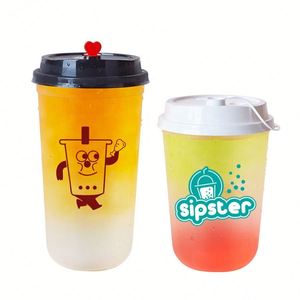 Vasos Transparentes en Forma de U con Logotipo Personalizado, Vasos Reutilizables de PP para Smoothies, Vasos para Té de Burbujas con Tapas - Product Image 4