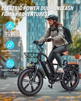 Vélo électrique Fatbike Ridstar, vélo électrique rapide à pneus larges, vélo de ville de loisirs urbain avec siège arrière, vélo électrique pour femmes