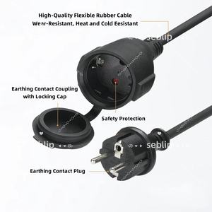 Enchufe DE LA UE Cable de extensión macho a hembra Cubierta impermeable 16A 3840W Max Power Strip Heavy Duty IP44 para uso hospitalario - Product Image 5