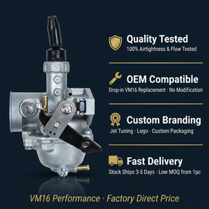 Carburateur Mikuni VM16 19 mm en acier inoxydable 70cc 90cc 110cc ATV Dirt Bike à curseur plat Neuf <span class=keywords><strong>Prix</strong></span> usine - Product Image 4