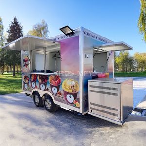 2025 cuisine mobile camion crème glacée chariot chariots à café à vendre grande remorque alimentaire Van - Product Image 5