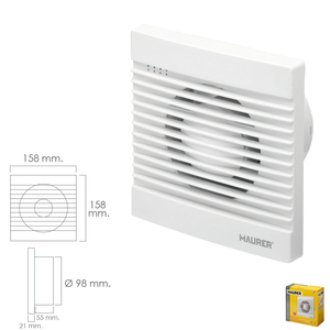 Estrattore di fumi per bagno 13 Watt. Uscita O/ 98 mm. - Product Image 1