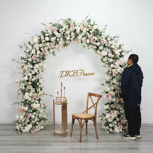 Arche de fleurs artificielles en gros d'usine pour la décoration d'événements de mariage Décoration d'arc de fleurs artificielles en demi-cercle de haute qualité - Product Image 6