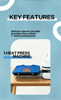 Nouvelle presse à chaud industrielle mini électrique automatique pour T-shirts, avec plateau de base surdimensionné et design à tiroir, écran LCD