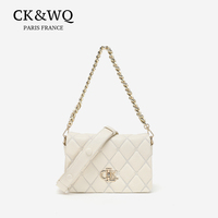 Nouveau Sac à Main Antivol en PU à Deux Bretelles Géométriques Automne Hiver 2025, Sac à Bandoulière Chaîne Tendance pour Femmes avec Rabat