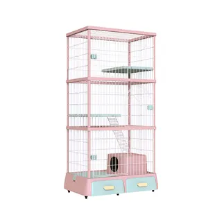 MewooFun China Folding Pink Cat House Indoor Pet Cat Cage Villa for Cat