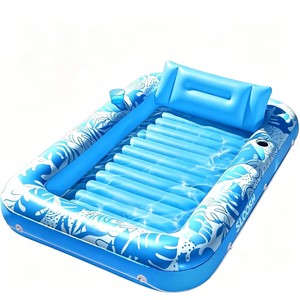 <span class=keywords><strong>Hamaca</strong></span> Inflable Plegable Azul para Broncearse en la Piscina, con Fondo <span class=keywords><strong>de</strong></span> Malla, Cama Refrescante para Tomar el Sol en el Lago al Aire Libre - Product Image 1