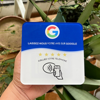 Tarjeta de Visita NFC Programable con Placa Acrílica para Reseñas de Google, Personalizada, Reutilizable, con Chip NFC Inteligente