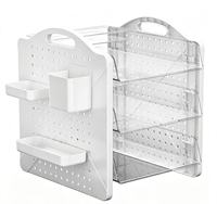 Étagère de rangement de bureau autoportante à 3 niveaux en panneau perforé de qualité supérieure pour fournitures de bureau, produits de soin et petits articles ménagers