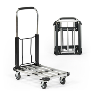 Chariot à plateforme en alliage d'aluminium à quatre roues économique, OEM pour hôtels, centres commerciaux et outils – Vente directe usine - Product Image 1