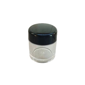 Transparent Cylinder <b>Plastic</b> <b>Jar</b> With Black Lid 3G 5G Loose Powder Container Cosmetic PETG Injection Molding - Product Image 1