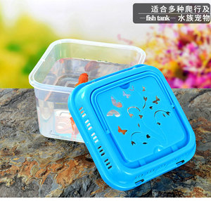 Cuenco portátil de plástico para acuarios, accesorios para el cuidado de animales pequeños, transparente, pecera de tortuga - Product Image 4