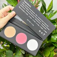 Palette de maquillage de luxe naturelle en poudre végétalienne pour le visage : illuminateur, contour, bronze et blush – 3 couleurs
