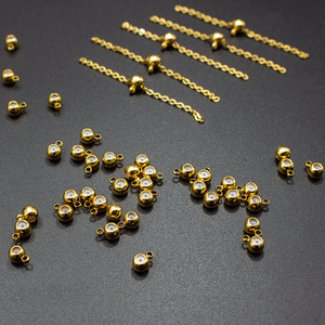 DIY Jewelry Accessories Copper-plated 18K Gold Color Retention Silicone <strong>Plug</strong> Adjustable Bead <strong>Chain</strong> Positioning Beads Micro - Product Image 3