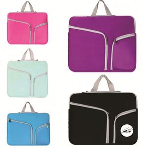 Portable 15.6 Inch Neoprene Laptop Sleeve Case Large Capacity Notebook <b>Computer</b> Pocket Case Two Pockets <b>for</b> Tablet Briefcase - Product Image 5