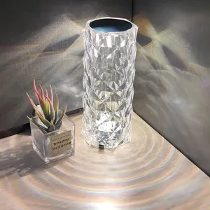Lampade Cristal Lampada Đèn Led Nhiều Màu 3d Đèn Bàn Pha Lê Điều Khiển Cảm Ứng Ban Đêm Led Usb Acrylic