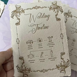 Tarjeta de Invitación de Boda con Logotipo Personalizado, Impresión en Letterpress sobre Cartulina de Algodón, Colorida, con Tótem, en Relieve, Impresión de Alta Calidad - Product Image 1