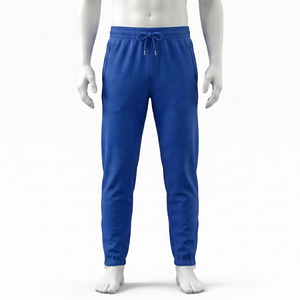 Pantalones Deportivos Elásticos Azules para Hombre, Tejidos en Poliéster 100%, Peso Medio, Transpirables, Ecológicos, de Secado Rápido, con Bolsillos Laterales, Casuales - Product Image 1