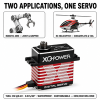 Servomoteur d'hélicoptère RC XQ-S8215D 15kg sans noyau, étanche, haute vitesse, pour bras robotique, engrenage en acier inoxydable, boîtier en aluminium, 8.4V