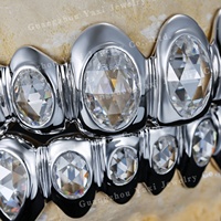 Grillz dentaires sur mesure, style hip-hop, en argent S925 et or massif 9K, 10K, 14K, 18K, avec coupe ovale, certifiés par un tiers