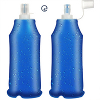 Lot de 2 gourdes souples pliables, réutilisables, légères, sans BPA, étanches, pour la course à pied