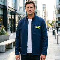 Veste unisexe à col montant avec fermeture éclair, personnalisation du logo, broderie, extérieur en polyester/nylon