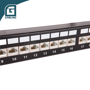 Gcabling Panneau de brassage RJ45 non pré-équipé <span class=keywords><strong>1U</strong></span> 0.5U 48 ports 24 ports <span class=keywords><strong>19</strong></span> pouces Panneau de brassage modulaire - Product Image 1