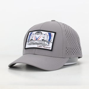 หมวกเบสบอลทรงสปอร์ต 6 แผง ตัดด้วยเลเซอร์ ทำจากโพลีเอสเตอร์ ปักลายแบบทอ ขอบโค้ง ลายทั่วไป สไตล์อเมริกัน แฟชั่นทันสมัย เหมาะสำหรับกิจกรรมกลางแจ้ง - Product Image 1