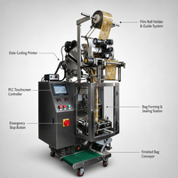 Verticale zakvul- en verzegelmachine VFFS automatische korrel- en poederverpakkingsmachine voor levensmiddelen