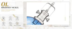 SIMIG Farmhouse Pendant <strong>Lights</strong> for Kitchen <strong>Island</strong> Dining Room 7.5" Blue Seeded Glass Shade <strong>Brushed</strong> <strong>Nickel</strong> Finish - Product Image 3