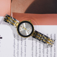 Jam Tangan Pasangan Mini Mewah Tali Baja Tahan Karat Jam Tangan Wanita Model Terbaru Minimalis Elegan Jam Tangan Pesta Hadiah Wanita