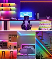 Bande lumineuse LED Dream Color RGBIC DC12V 432 LED 10MM 8W, bande LED COB adressable, éclairage en corde RGB programmable