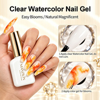 Gel Blooming pour Ongles MANZILIN 12ml, Gel Polish Transparent UV LED Effet Aquarelle pour Salon de Manucure et DIY à Domicile