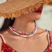 Thời Trang Hợp Thời Trang Boho Boho Đầy Màu Sắc Đất Sét Mềm Hạt Vỏ Vòng Cổ