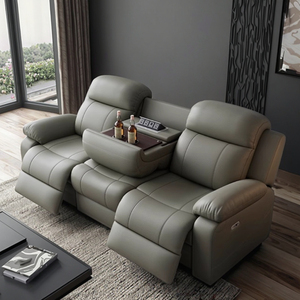 Hiện đại 3-seater mở rộng PU Da điện Recliner <span class=keywords><strong>sofa</strong></span> Set thiết kế nhỏ gọn cho studio căn hộ phòng khách khung kim loại - Product Image 4