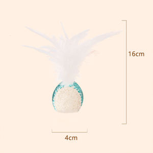 Juguete para Gatos 100% Natural de Luffa y Plumas de Gallina Elásticas, Pelota de Plumas para Gatos, Juguete de Autoentretenimiento para Mascotas, Juguete con Hierba Gatera y Plumas para Estimular a Gatos - Product Image 4