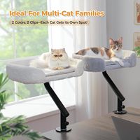Lit pour chat suspendu sur table, réglable en hauteur, avec pince de fixation sur bureau, coussin doux amovible, lit pour chat suspendu pour bureau