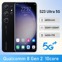 S 23 Black Lovehandle Grip Phone dengan LTE Cellular Octa Core CPU Kamera Belakang 108MP Layar LED