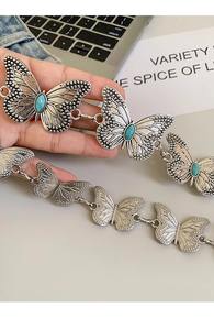 ボヘミアンスタイル女性チェーンベルトシルバーメタル蝶ウエストチェーンベルトドレス用 - Product Image 4