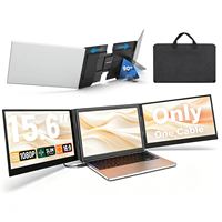 Solution tout-en-un : Écran triple 15,6 pouces pour ordinateur portable, double 1080P IPS FHD, compatibilité étendue pour ordinateurs portables de 13 à 17,3 pouces, prix usine
