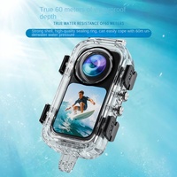 Boîtier de plongée étanche invisible pour Insta360 X6, étui transparent en PC pour caméra sous-marine avec dôme d'objectif et support à deux griffes