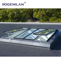 Rogenilan Fenêtre de toit électrique moderne en aluminium avec verre trempé, étanche, à commande à distance, pour maison