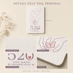 Tarjeta de Felicitación Delicada con Dibujo <span class=keywords><strong>a</strong></span> Mano de Mariposa y Gesto de Amor, Tarjeta Plana Personalizada Impresa para Regalo de Novio o Novia - Product Image 4